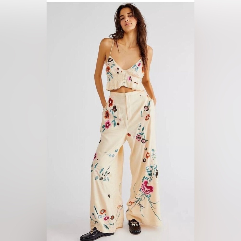 Free People Mimi Embroidered Set